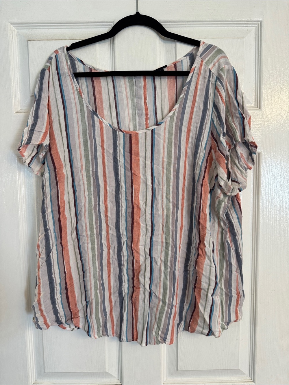 Torrid Striped Scoop Neck Women's Top in Multi-Color